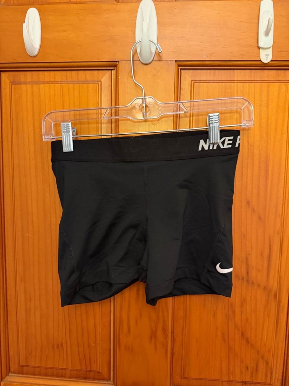 Nike Black Performance Compression Shorts with White Swoosh